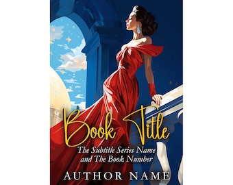 Old Hollywood Romance Book Cover Art: Woman in Red Dress (Digital Download)