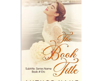 Premade Romance Book Cover: Retro Vintage Bride on Beach (Digital Download)