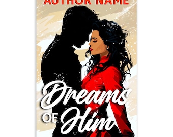 Premade Book Cover: Illustration Style, Paranormal Romance, Ghost Christmas Couple (Digital Download)