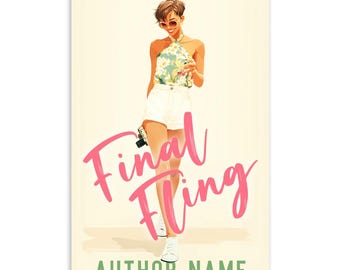 Sweet Romance eBook Cover, Spring Romantic Comedy, Customizable Text (Digital Download)