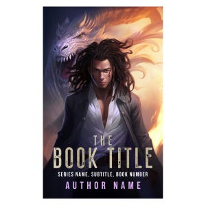 YA Fantasy Book Cover: Asian American Warrior, White Dragon (KDP Ready, Instant Download)