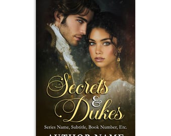 Tudor Romance Book Cover, Historical Fiction, Duke and Duchess, Victorian Regency Blank KDP Cover