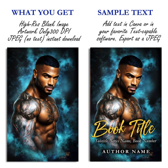 African American Man Premade Romantasy Book Cover: Customizable