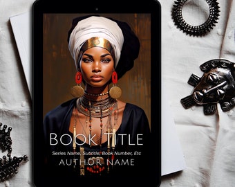 Premade Book Cover Fantasy Beautiful Black Female Character Women's Fiction Head Dress African Descendant Brown Skinned Diverse Characters