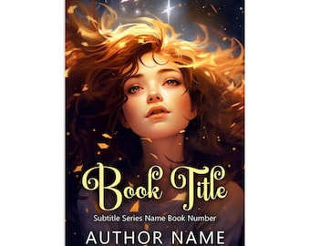 Junge Leser Mittelklasse Fantasy Braunhaariges Mädchen Anpassbarer Text Erschwingliche vorgefertigte Buchhülle Indie Autor KDP-Ready Selbstverlag