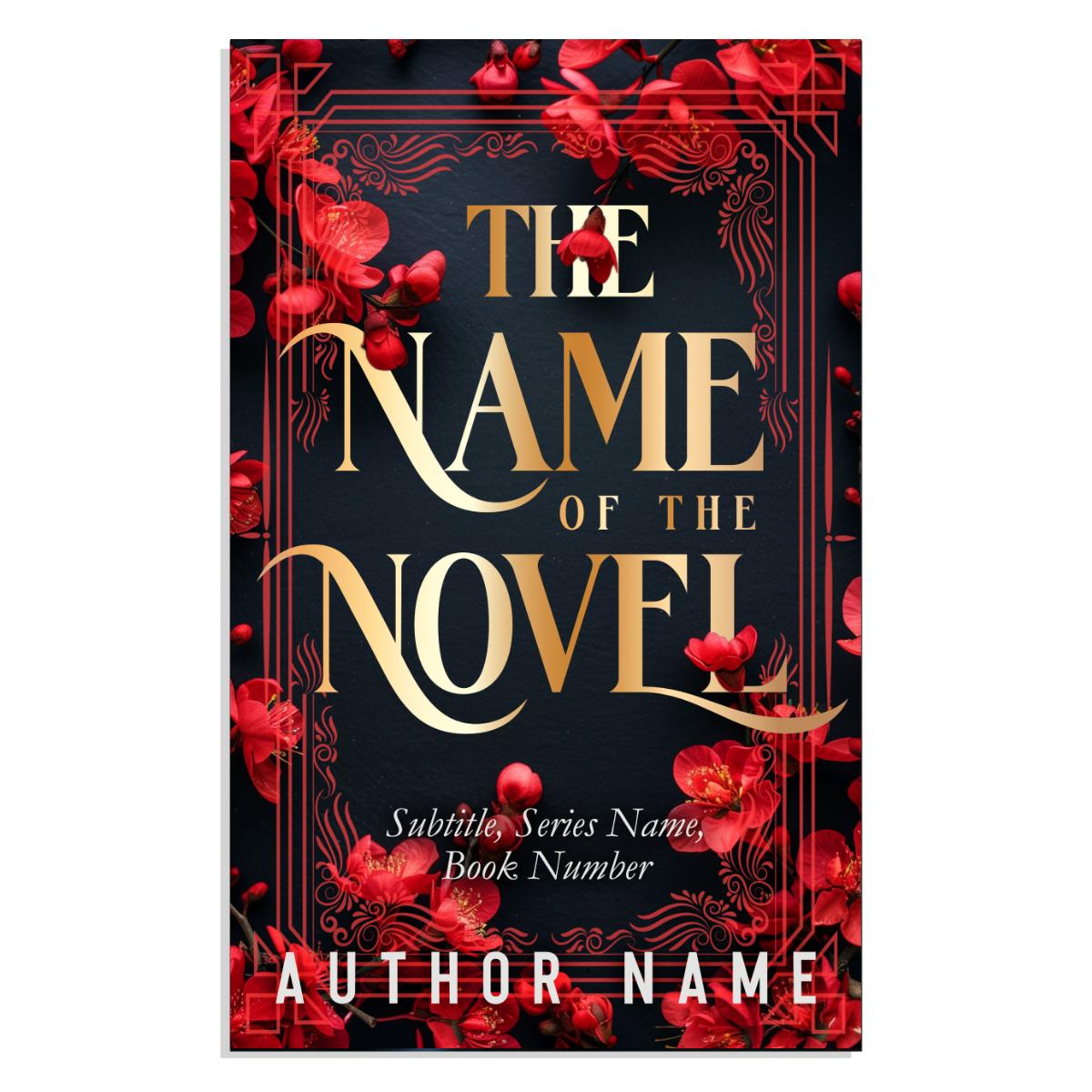 Gothic Fiction Red Flowers Discreet Premade Book Cover Art