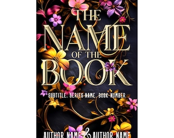 Elegant Dark YA Fantasy Book Cover: Floral Flowers, Gothic Fantasy (Digital Download)