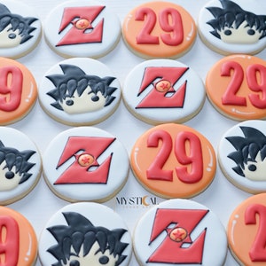 Anime Inspired Cookie, Birthday Cookies, Party favors, Decorated cookies, anime party, anime cookies