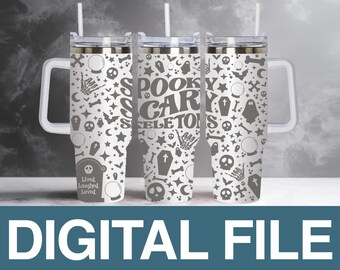 40 Unzen Halloween Tumbler Lasergravur Digitale Datei - Gruseliges SVG-Design für die DIY-Gravur