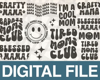 Crafty Mom SVG Bundle, Libbey Glass Can Wrap (Digitale Datei)