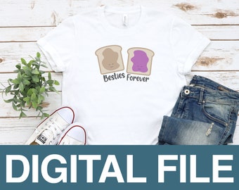 PB & J Besties Forever SVG, Erdnussbutter Jelly Clipart (Digitale Datei)