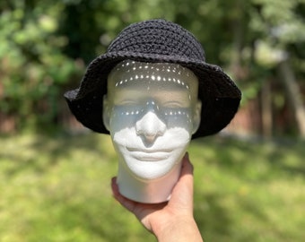 Sombrero de pescador de crochet - Negro