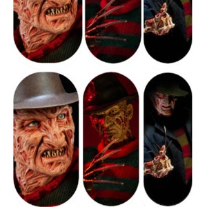 Halloween Freddy Krueger Water Slide Nail Decals