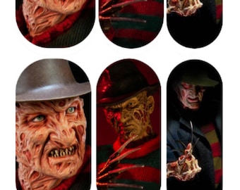 Halloween Freddy Krueger Water Slide Nail Decals