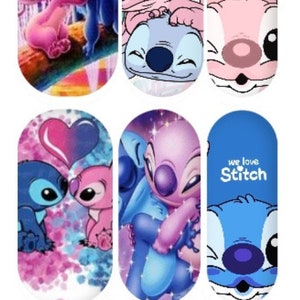 NAIL STICKER Cartoon STITCH LOVE #D172