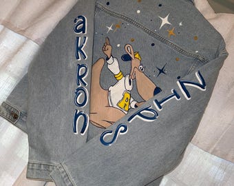 Custom Hand-Painted Denim Jacket | Personalized Jean Jacket | Custom Painted Jeans | Unique Clothing Gift | Hand Painted Denim Outfit