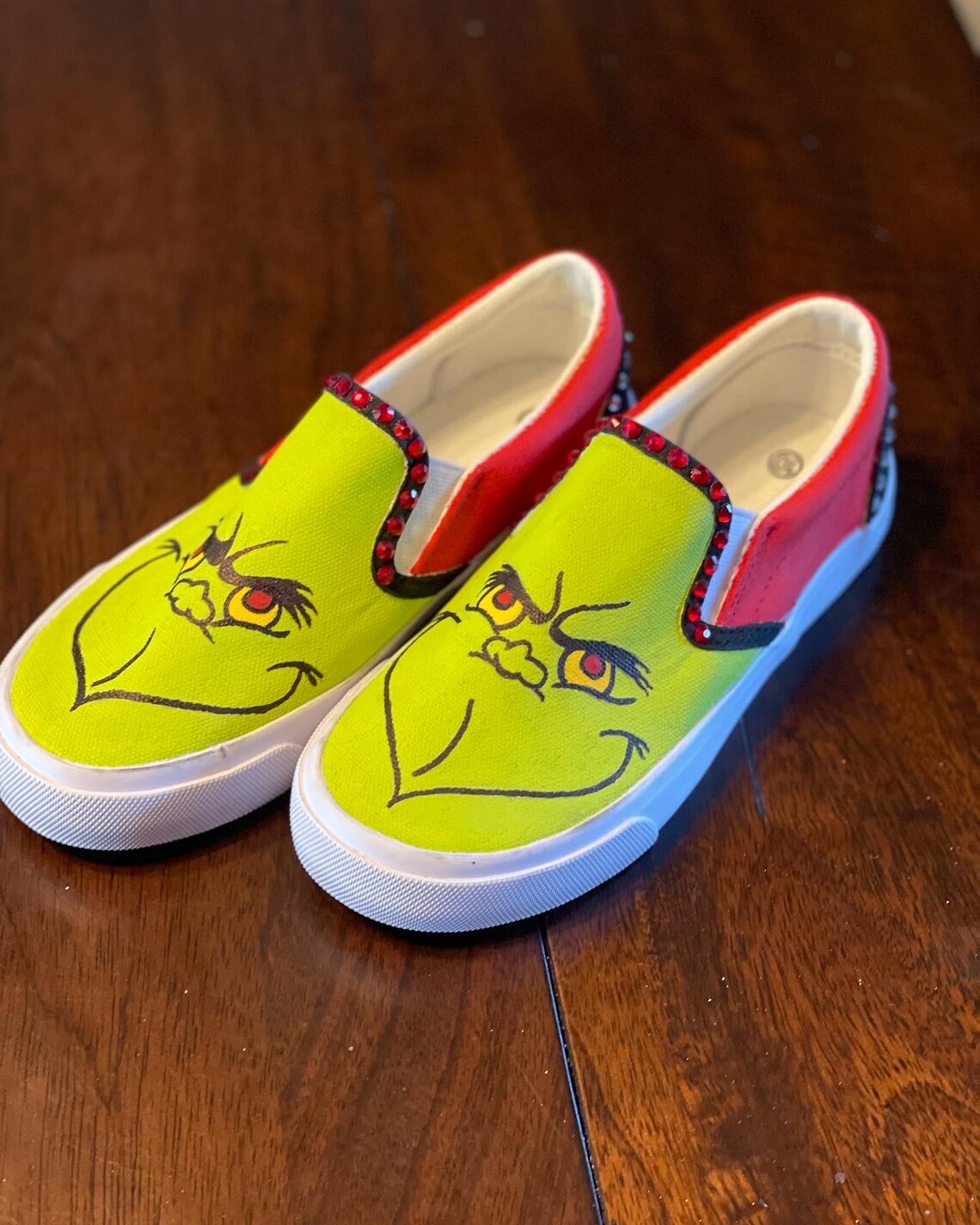 Hand Painted Grinch Shoes for Kids. Made to Order. - Etsy