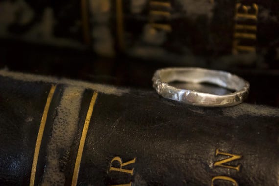 Handmade Fine Silver Clay Diamond Ring, Organic M… - image 5