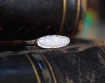 Australian Opal Ring in Sterling Silver Size 7
