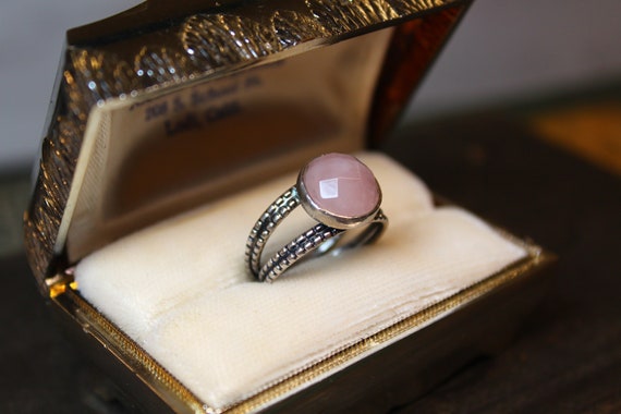 Vintage Rose Quartz Ring | Estate Sterling Silver… - image 1