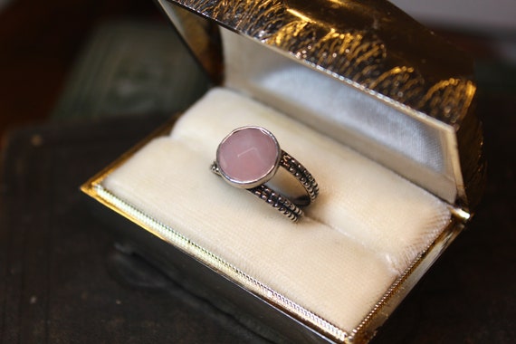 Vintage Rose Quartz Ring | Estate Sterling Silver… - image 5