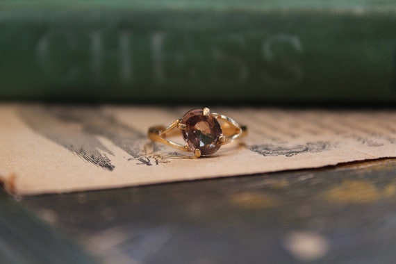 Vintage Smoky Quartz 10k Gold Filled Ring | Smoky… - image 2