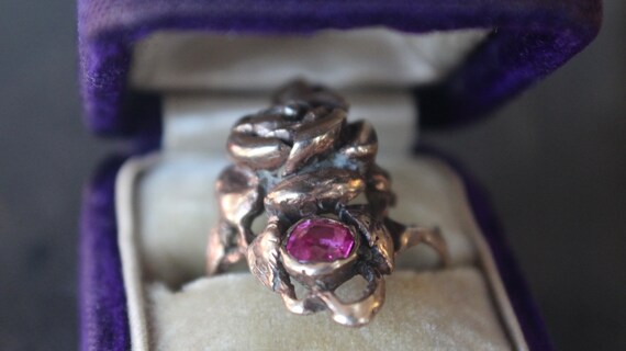 Antique 14k Diamond and Ruby Estate Ring | Antiqu… - image 5