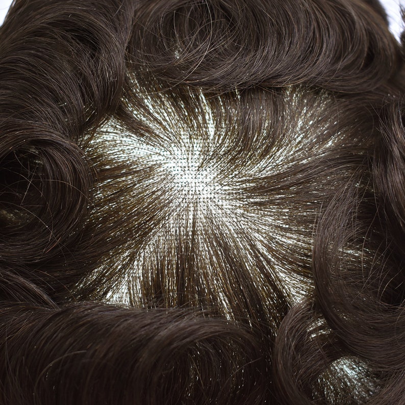 Men's Toupee Human Hair Toupee for Men Swiss Lace Front PU Skin Side