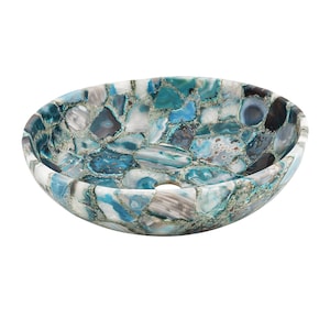 Turquoise Agate Sink - Bathroom Sink or her - Gemstone Basin - Handcrafted Agate Sink