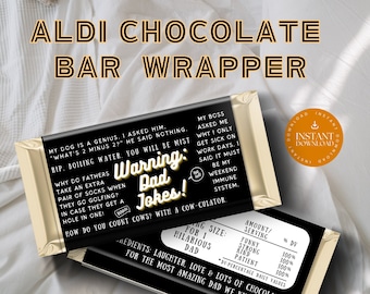 Happy FATHER'S DAY Candy Bar Wrapper, Printable Instant Download, Father's Day Gift Idea, Last Minute Diy Gift For Dad, Dad Jokes chocolate