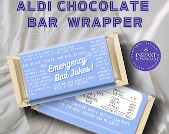 Happy FATHER'S DAY Candy Bar Wrapper, Printable Instant Download, Father's Day Gift Idea, Last Minute Diy Gift For Dad, Dad Jokes chocolate