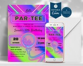 Editable Golf Party Invitation Template, Mini Golf Birthday invitations For Girls, Golf Party Place, Kids Golf Party, Par-Tee Pastel