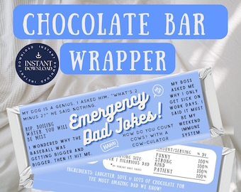 Happy FATHER'S DAY Candy Bar Wrappers,Printable Instant Download, Father's Day Gift Idea, Last Minute Diy Gift For Dad, Dad Jokes chocolate