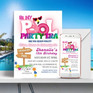 Editable Pool Party Invitation, In My Pool Party Era Invitation, Birthday Era Invitation, Friendship Bracelet Invite, Taylor Invite