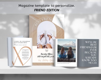 Magazin Vorlage zum Personalisieren - Bestie edition - 34 Seiten, Beste Freundin Geschenk, Mama Geschenk, Muttertag.
