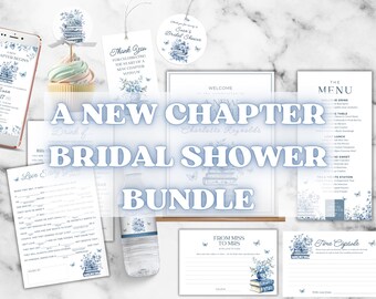 A New Chapter Bridal Shower Bundle, Storybook Bridal Shower, New Chapter Begins, Book themed Bridal Shower, Storybook Bridal Shower Decor