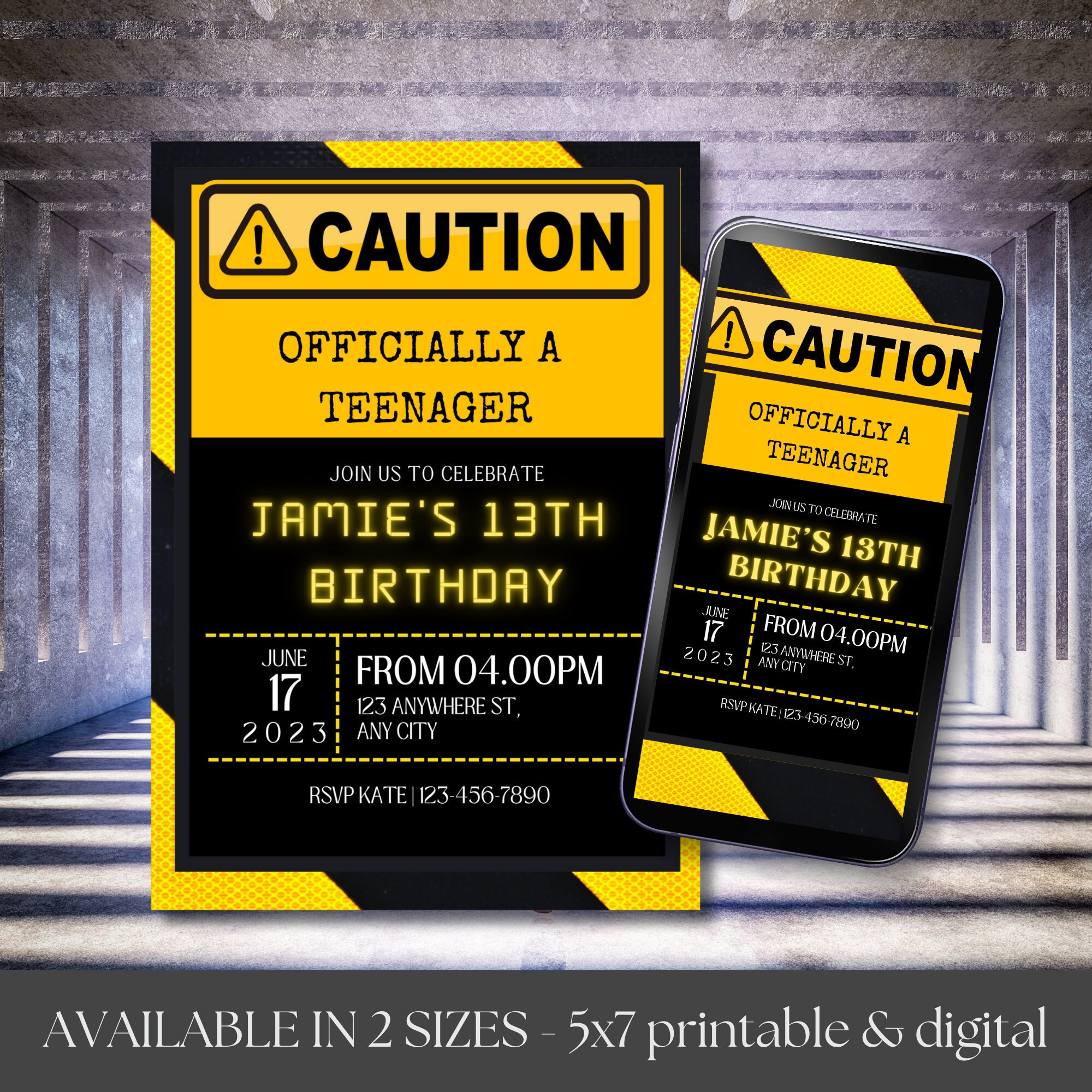 Editable Digital Birthday Invitation for 13th Birthday Boy, Party Idea for  13 Year Old Boy, Warning Official Teenager Evite Template, - Etsy, image size:2000x2000