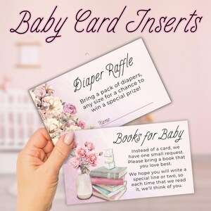 Bücher für Baby Karte, Einladen für Windelkarte, Babypartyeinladung, Bären und Rosen, Mädchen Babypartyeinladung