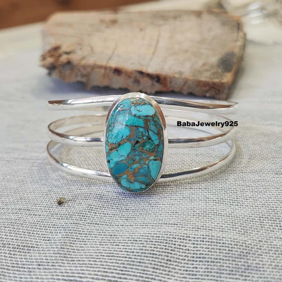 Hanary Braccialetto Donna In Turchese Sintetico Ovale – Gioielli Boho Vintage, Regolabile, Eleganza Per Ogni Occasione