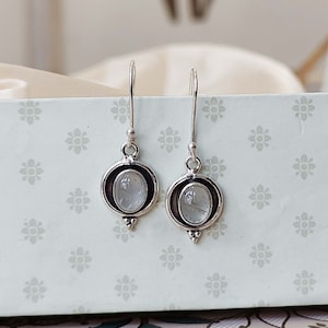 Moonstone Earrings, Statement Earring, 925 Sterling Silver Earring, Handmade Earring, Women Earrings, Dangle Drop Earrings, Gift For Her