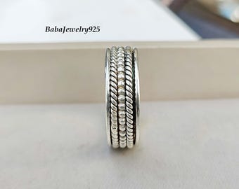 Sterling Silver Spinner Ring~ Meditation Ring~ Silver Band Ring~ Dainty Rings~ Elegant Spinner Ring With Endless Movement~ Gifts For Mom