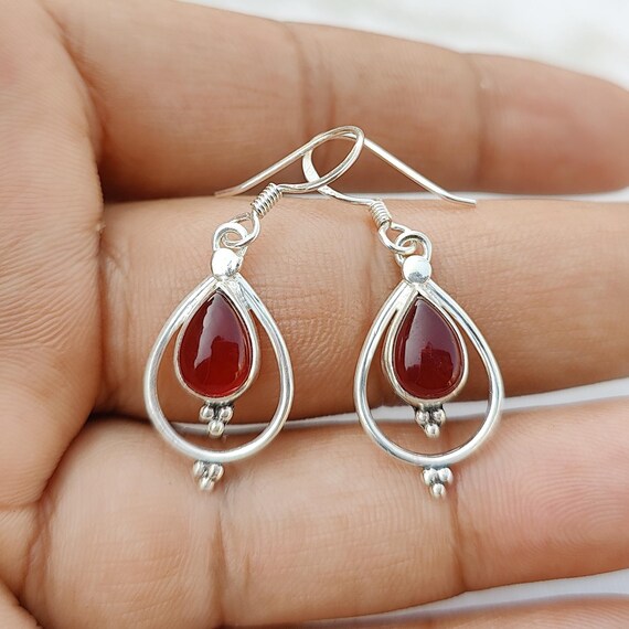 Boucles D'oreilles Pendantes En Argent Massif 925 - Créateur Brigitte - Style Créole Dormeuse - Occasion Vintage