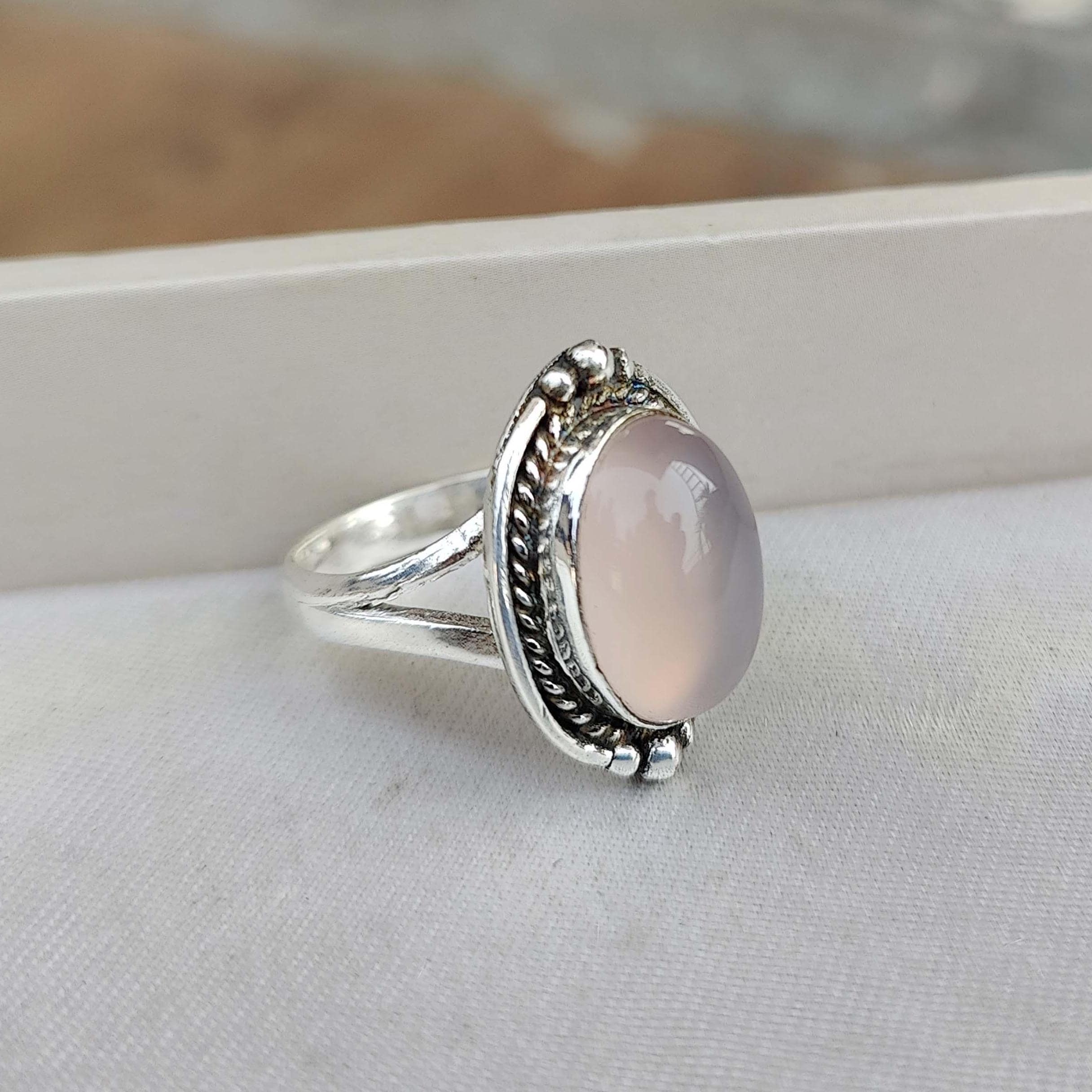 ROSA MARIA ルチルクォーツ リング 13号 シルバー925 Handmade Rose Quartz 925 Sterling Silver Ring: Gemstone Promise