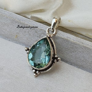 Aquamarine Pendant, 925 Sterling Silver Pendant, Handmade Pendant, Boho Pendant Natural Gemstone, Women Jewelry, Beautiful Pendant Gifts,