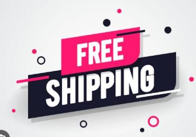 May include: A pink and black banner with the text "FREE SHIPPING" in white letters.