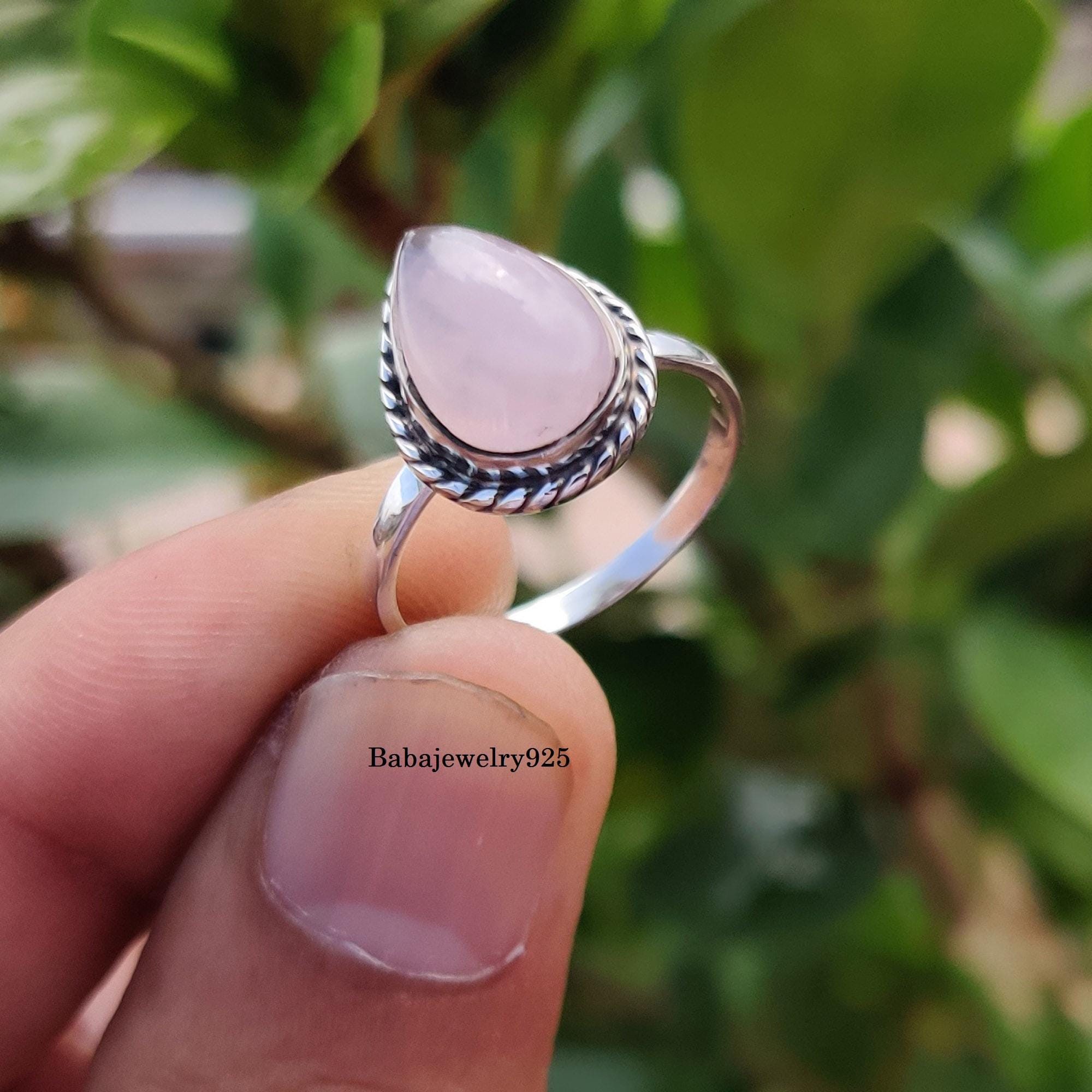 ROSA MARIA ルチルクォーツ リング 13号 シルバー925 Rose Quartz Ring, 925 Sterling Silver, Natural Gemstone Ring