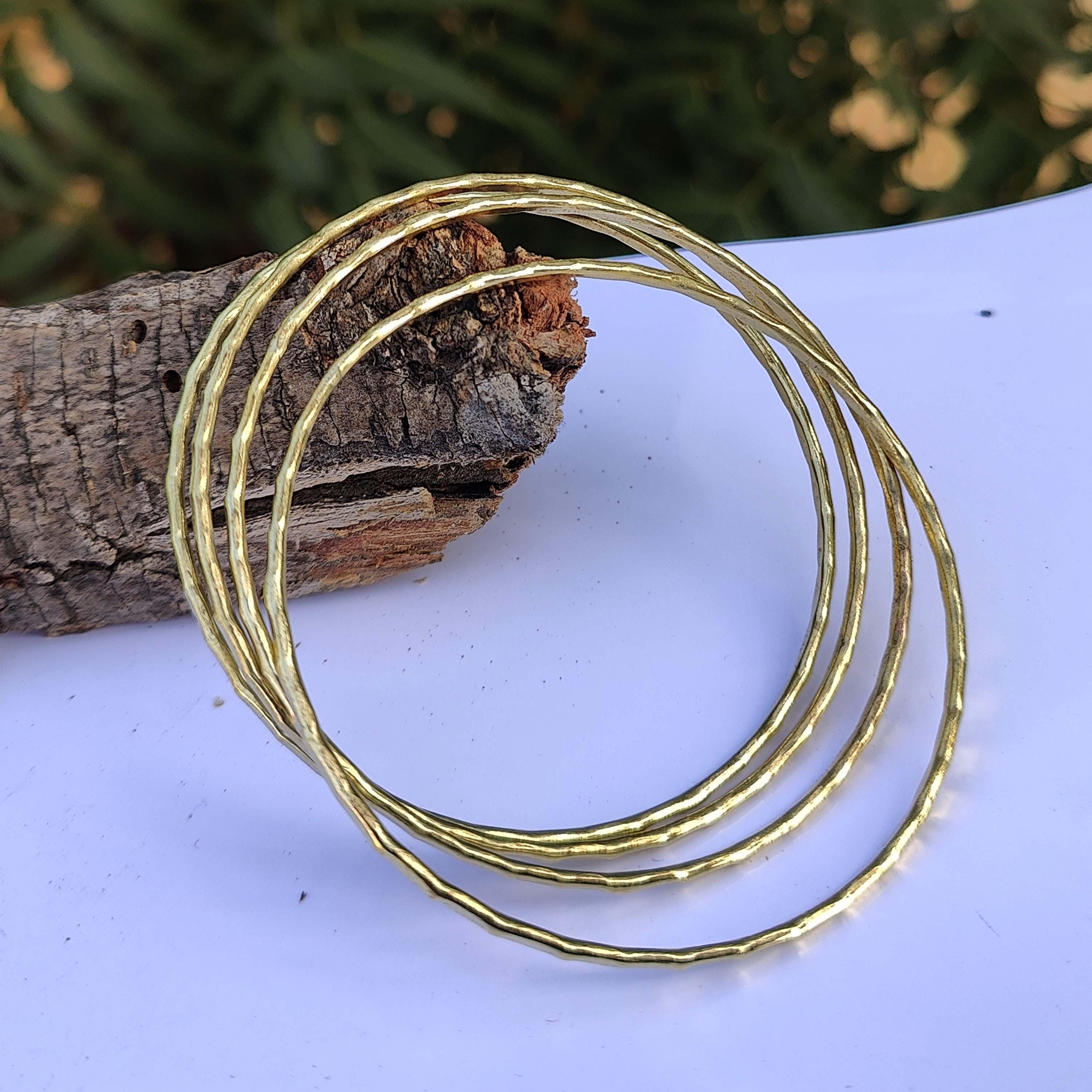 18k Gold Solid Gold Bangle Set Indian Gold Bangle, Gold