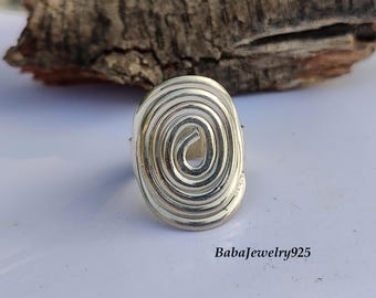 925 Sterling Silver Ring, Hammered Thick Ring, Statement Ring, Multi Layer Ring, Thumb Ring, Chunky Ring, Silver Boho Ring, Gifts To Love