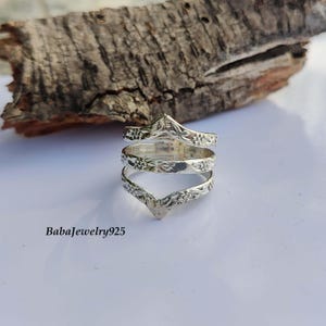 Handgjord midi-ring i sterlingsilver: Designer stapelring