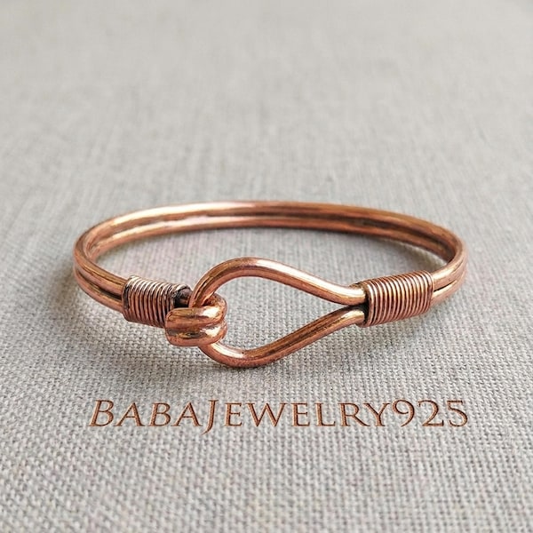 Adjustable Pure Copper Bangles, Handmade Stylish Pure Copper Bangles, Boho Statement Jewelry, Promise Open Bangle, Gift For him, ////